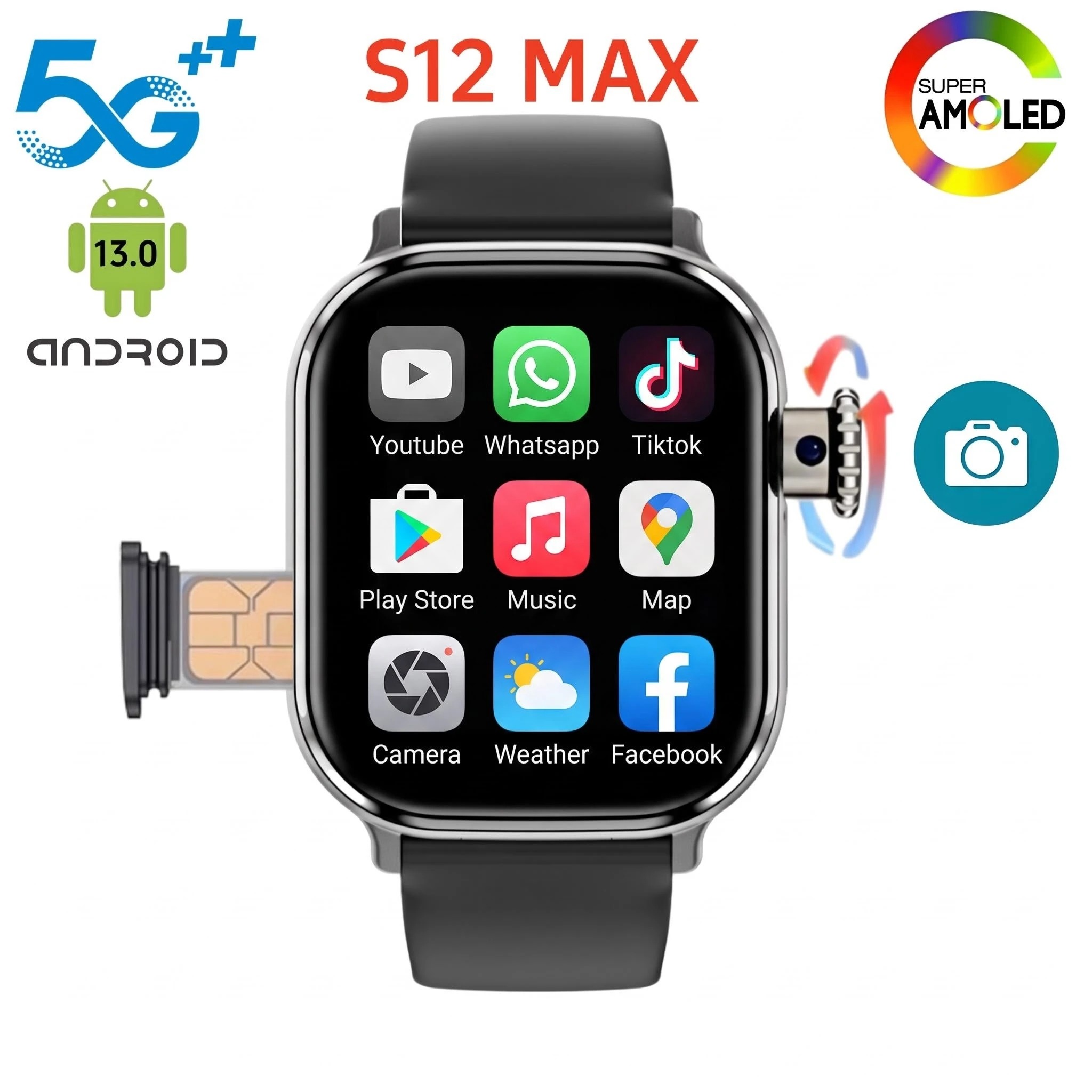 S12 Smartwatch Amoled 5G LTE A - Smartwatch Nexus ulasan dan harga