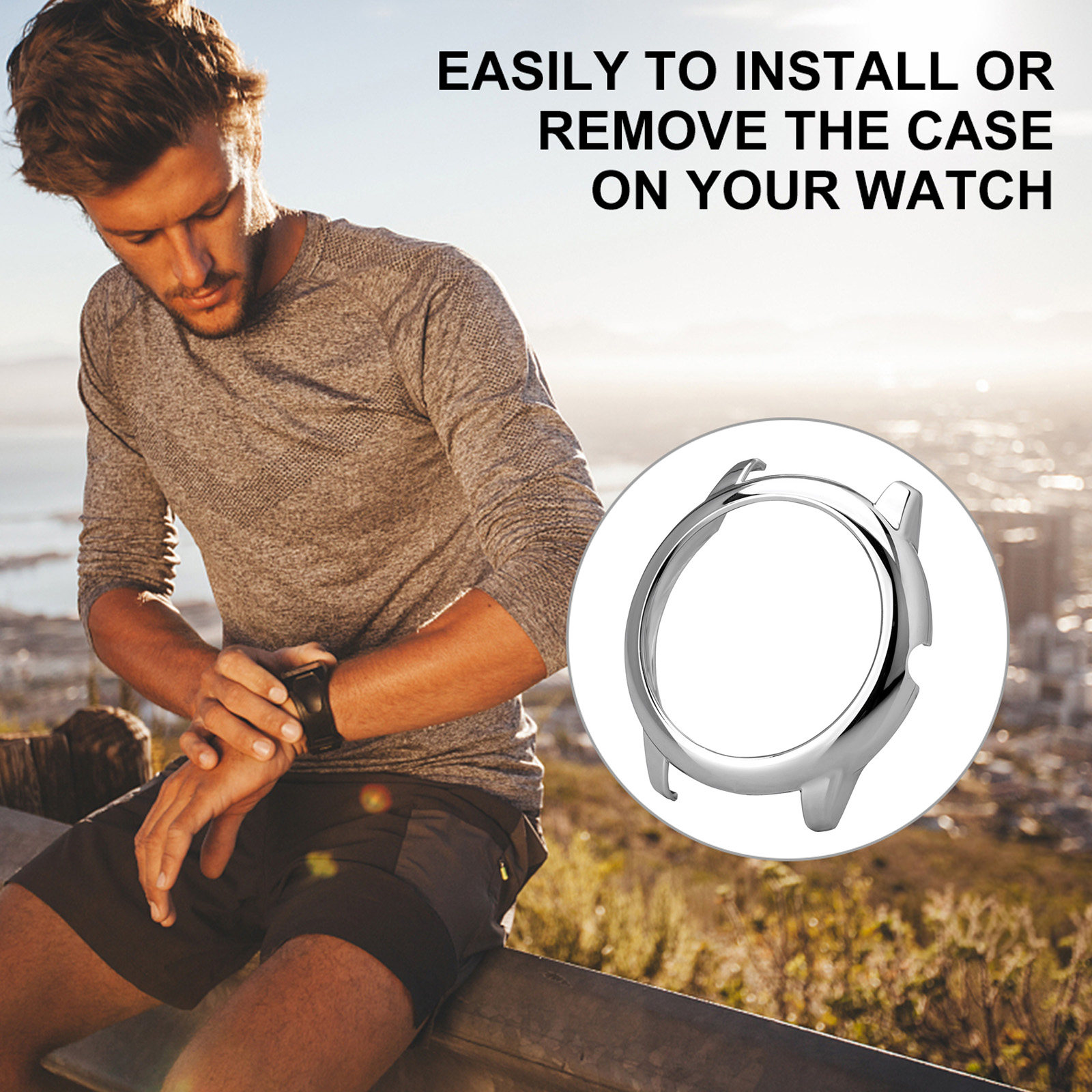 1Pcs Watch Protective Case Met - Smartwatch Case ulasan dan harga