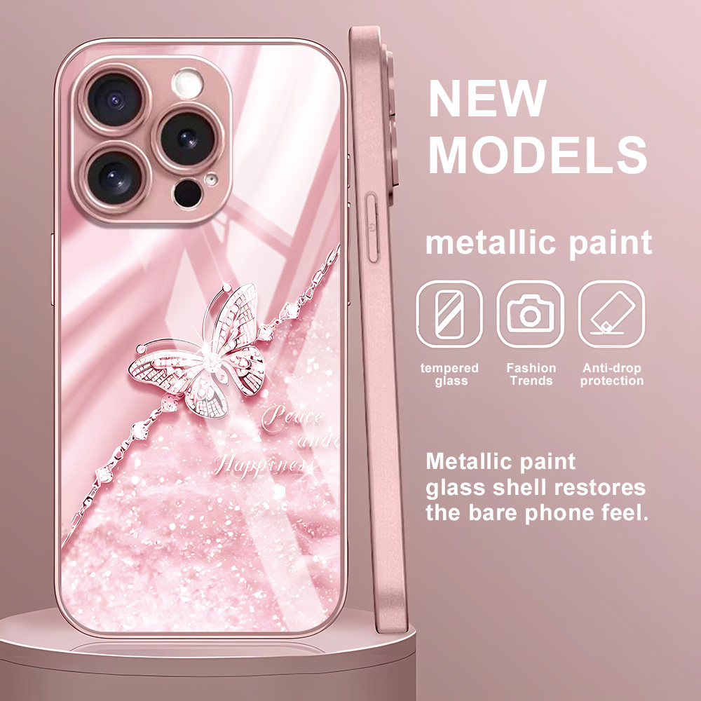Pink Butterfly Tempered Glass  - Screen Protector Film ulasan dan harga